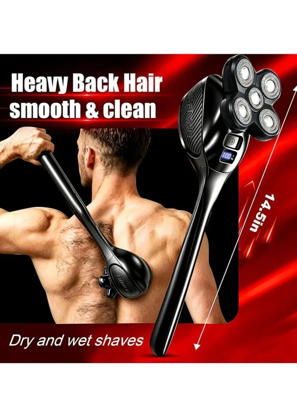 Shaver with Long Handle Full Body Hair Trimmer